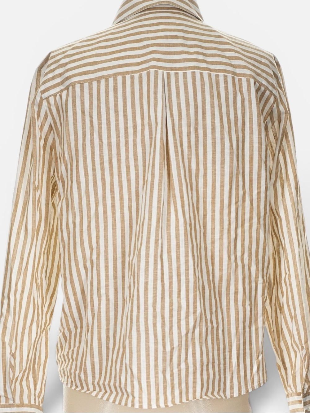 Sézane Tomboy Shirt in Ecru Camel Stripes FR 42 / US 10 / XL - Picture 9 of 16